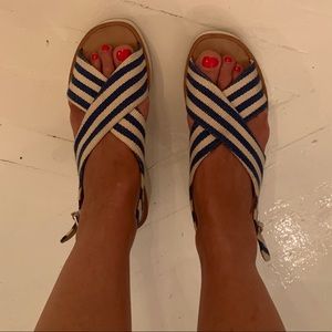 Flamingos blue and white striped sandals size 40